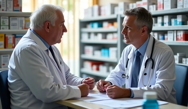 Doctor explaining medication to patient